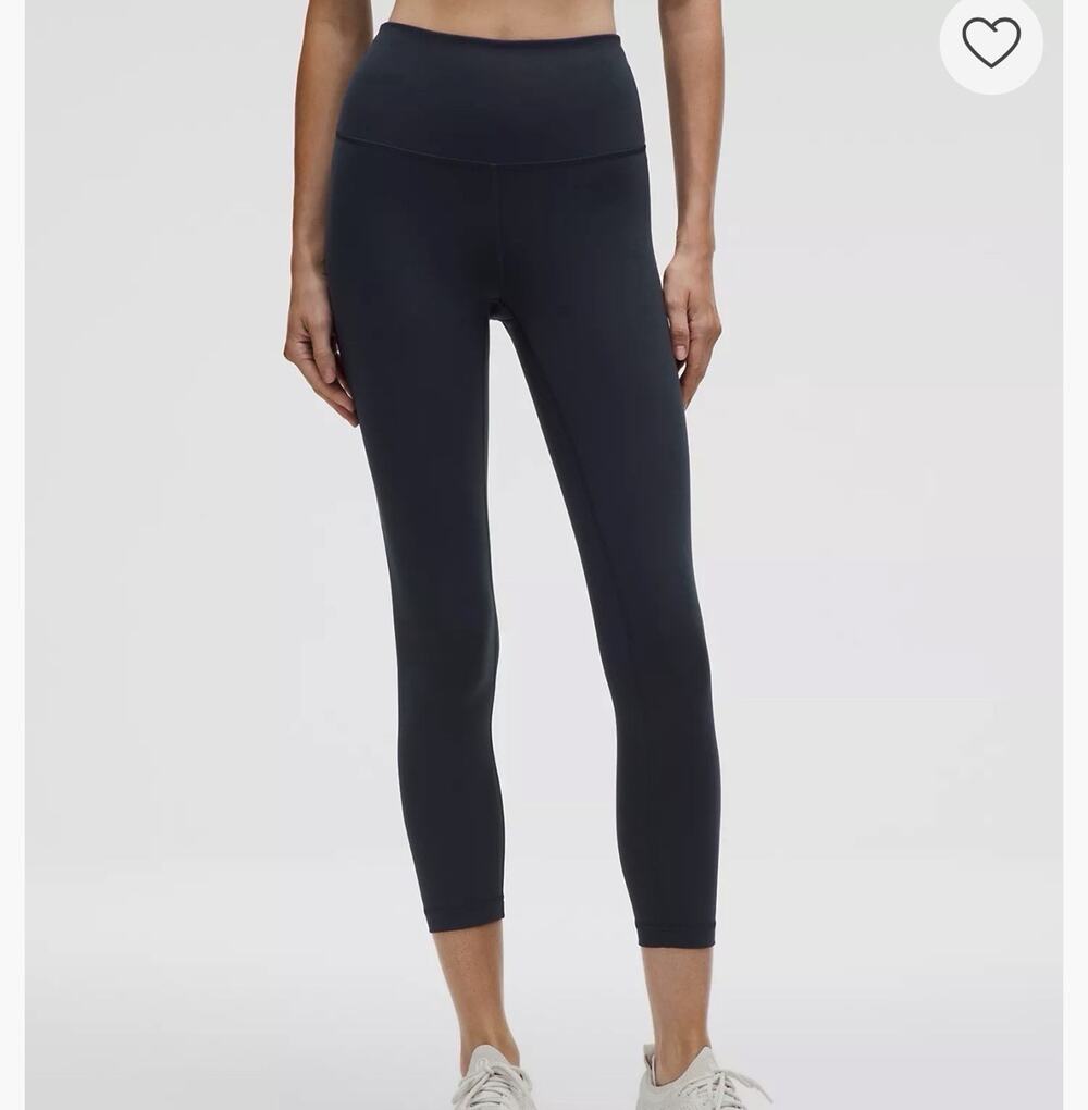 Lululemon Wunder Train High Rise Leggings Crop 23" Black Athleisure Yoga W6BNFS